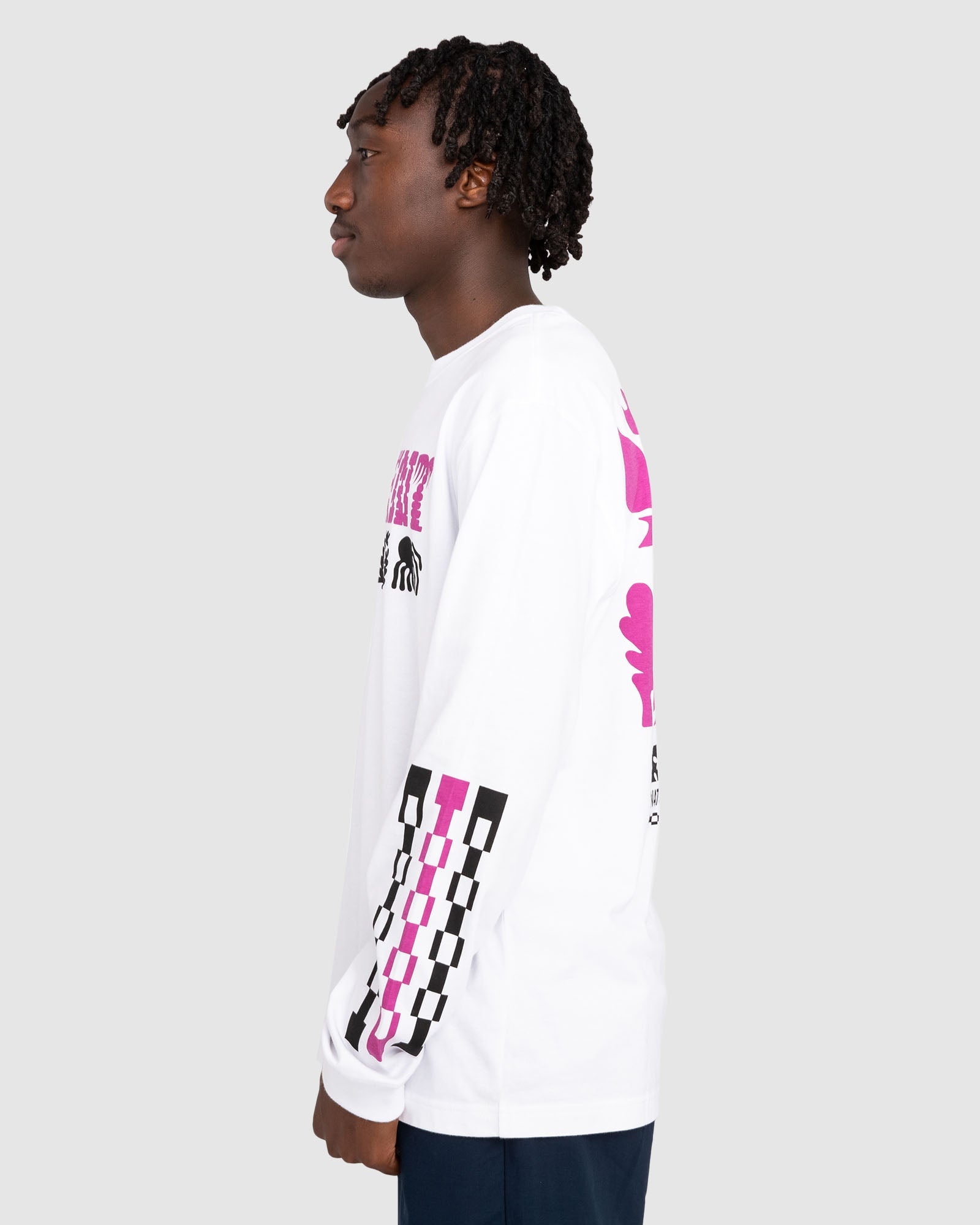 Mens Awake Long Sleeve T Shirt OPTIC WHITE S